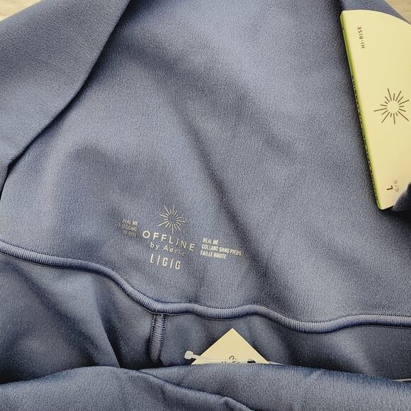 NWT Aerie Offline Real Me Crossover 7/8 Legging - Marbled Blue - Size Large - Picture 10 of 12